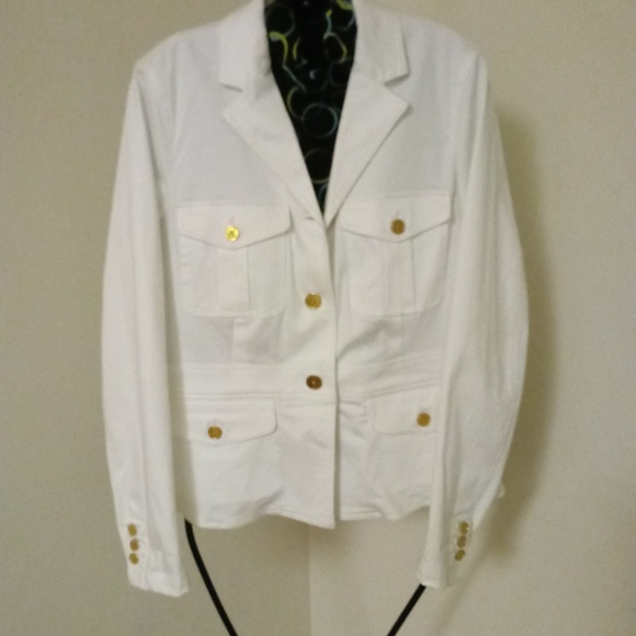 Chaps Jackets & Coats Chaps White Military Blazer Size Medium